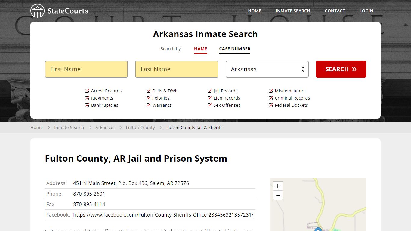 Fulton County, AR Jail and Prison System - State Courts